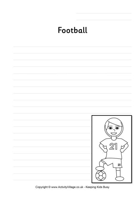 Football writing page Football writing page