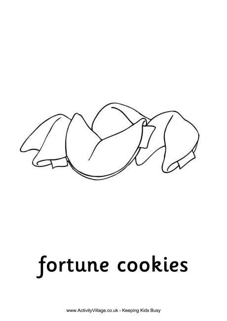 Fortune cookies colouring page