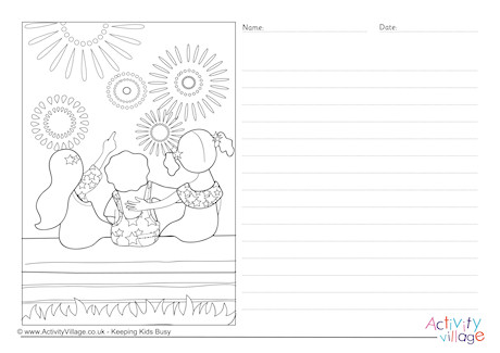 Fourth of July Fireworks Story Paper 2