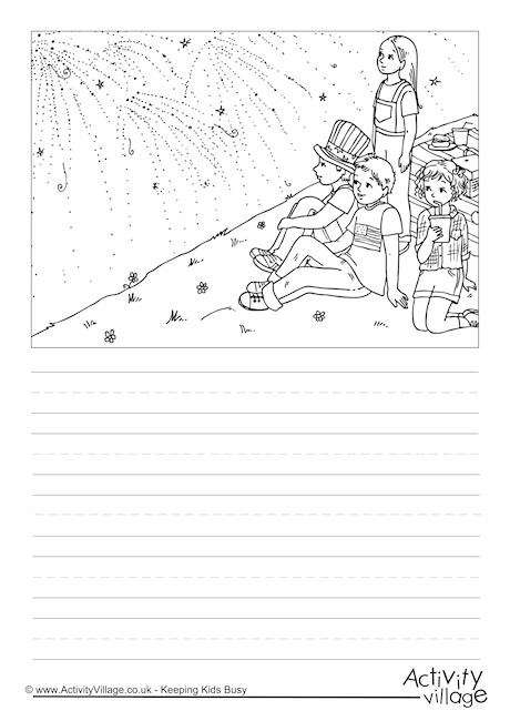 Fourth of July Fireworks Story Paper