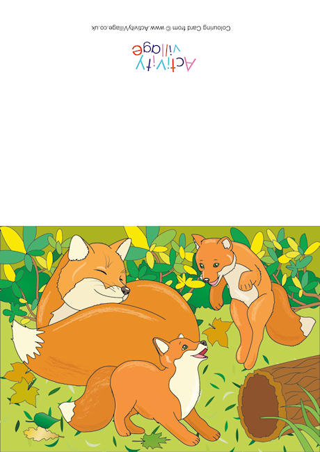 Foxes Scene Card