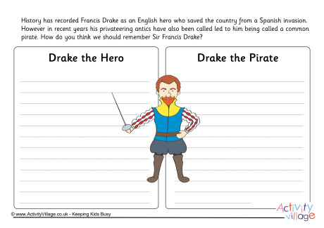 Francis Drake Hero or Pirate Worksheet Francis Drake Hero or Pirate Worksheet