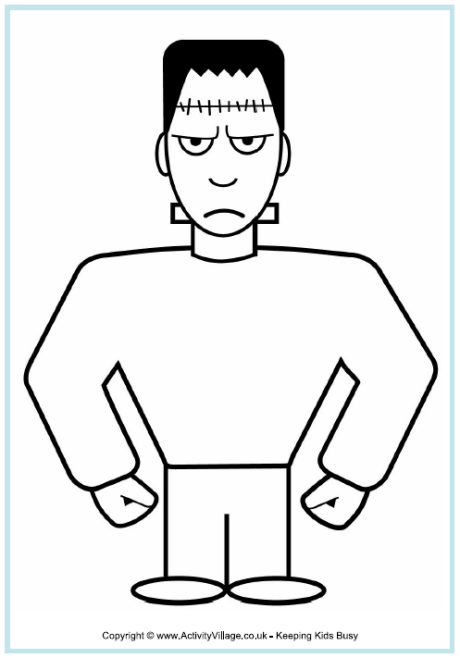 Frankenstein colouring page