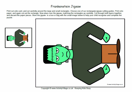 Frankenstein Jigsaw Printable Frankenstein Jigsaw Printable