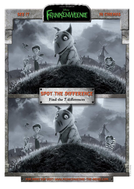 Frankenweenie spot the difference