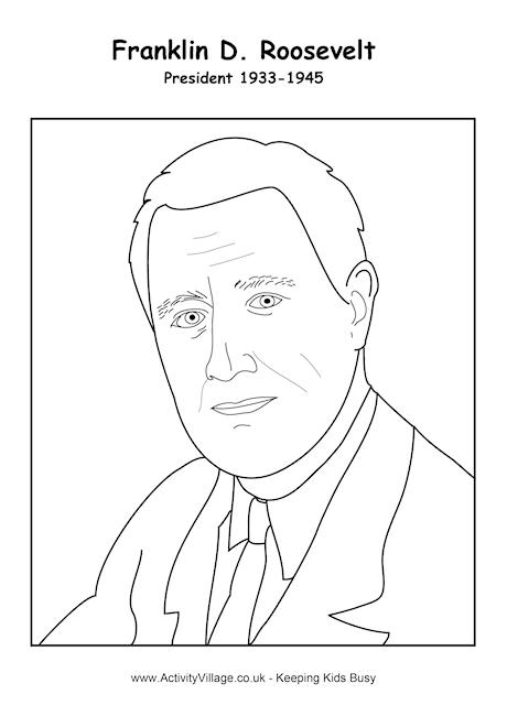 Franklin D Roosevelt colouring page