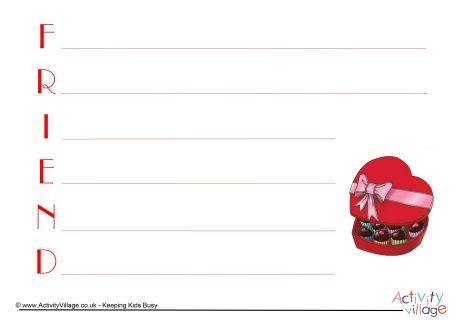 Friend acrostic poem printable