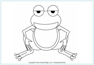 Frog colouring page