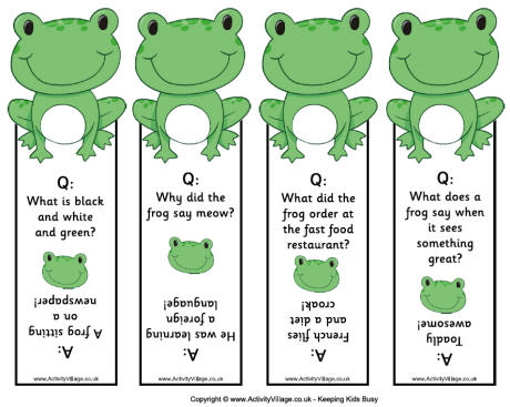 Frog Joke Bookmarks