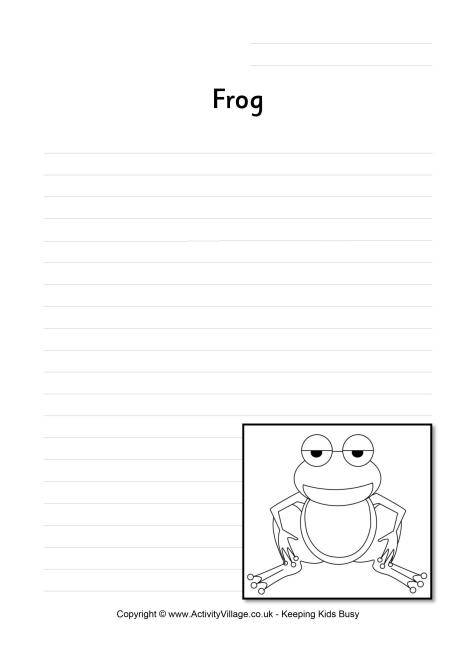 frog writing page