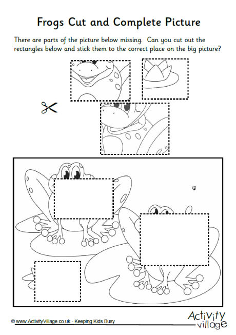 Frogs cut and complete the picture