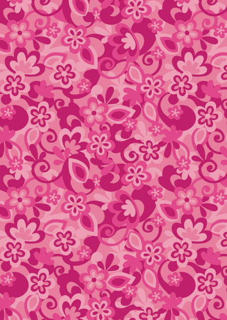 Funky pink flowers scrapbook paper