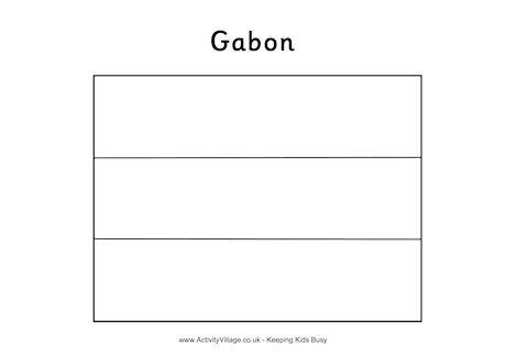 Gabon Flag Colouring Page