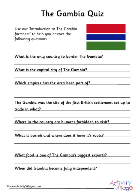 Gambia Quiz Gambia Quiz