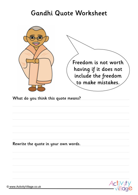 Download Gandhi Quote Worksheet 2