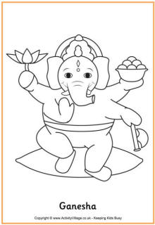 Ganesha colouring page