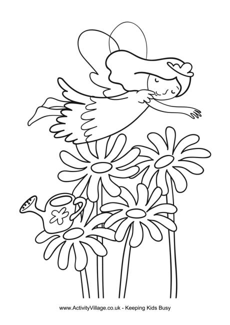 Garden Fairy Colouring Page