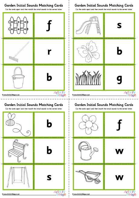 Garden initial sounds matching cards