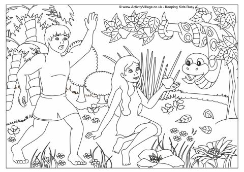 Garden of Eden colouring page
