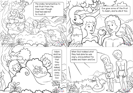 Garden of Eden colouring pages - captioned Garden of Eden colouring pages - captioned