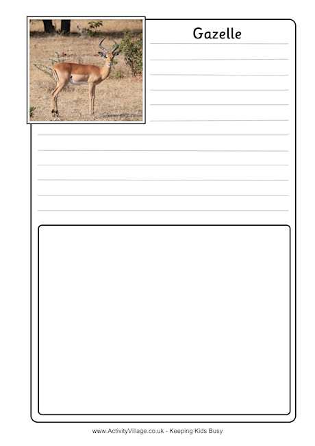 Gazelle Notebooking Page