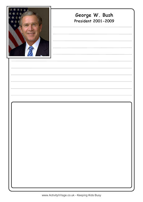  George W Bush notebooking page
