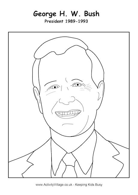 George Bush colouring page