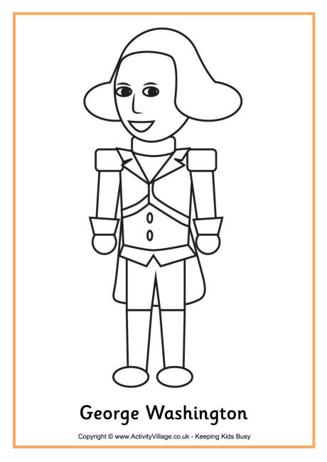 George Washington colouring page 2