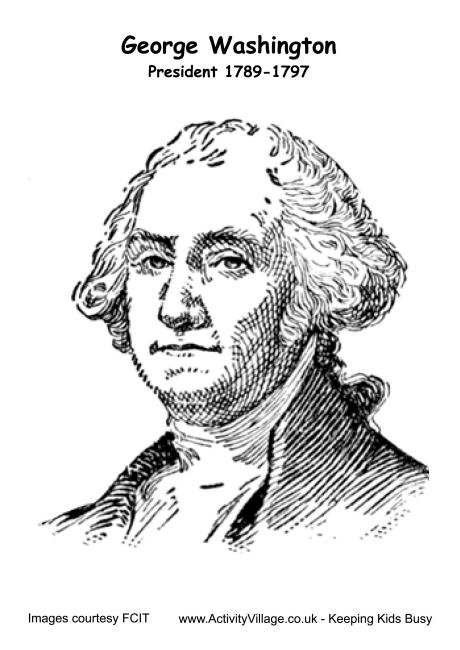 George Washington colouring page