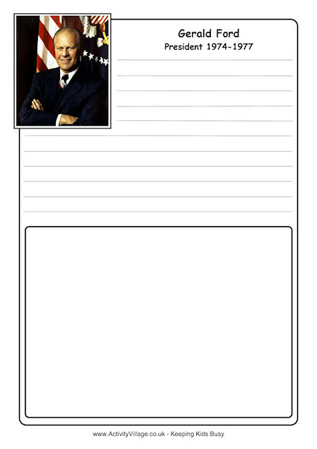 Gerald Ford notebooking page