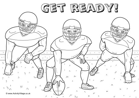 Get ready American Football colouring page Get ready American Football colouring page