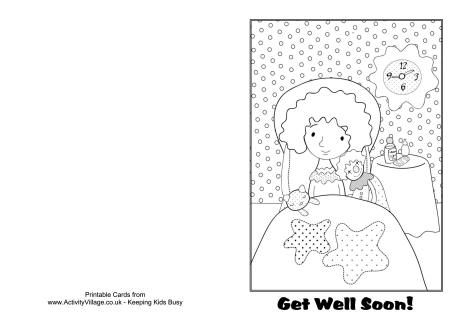 Get well soon colouring card 1