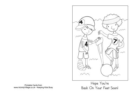 Get well soon colouring card 3