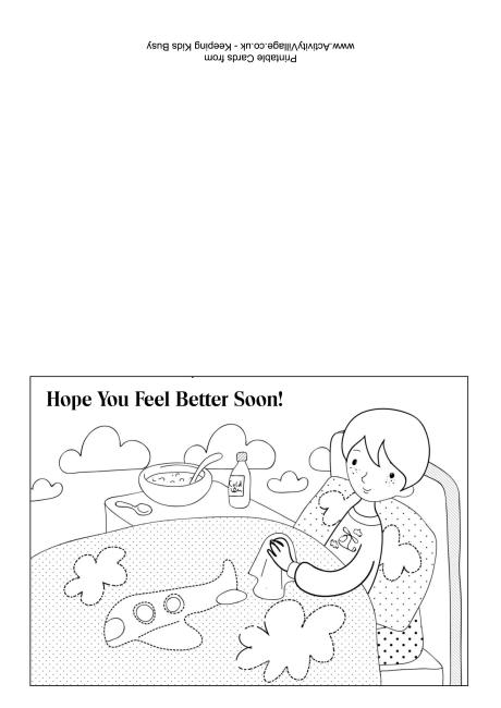Get well soon colouring card 4