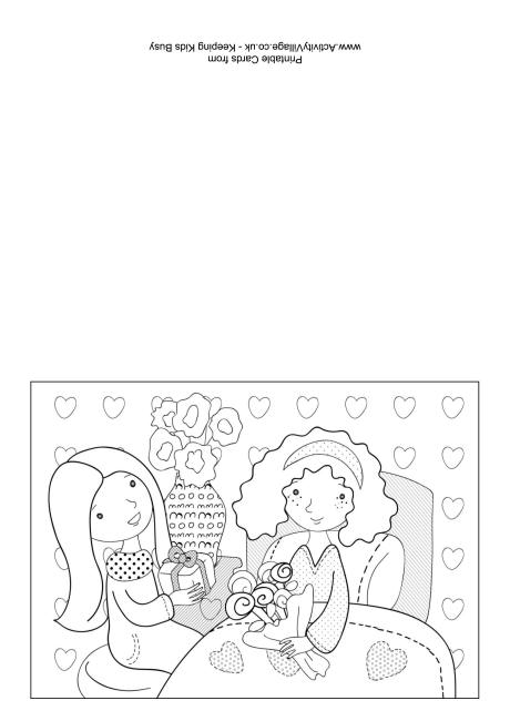 Get well soon colouring card 5