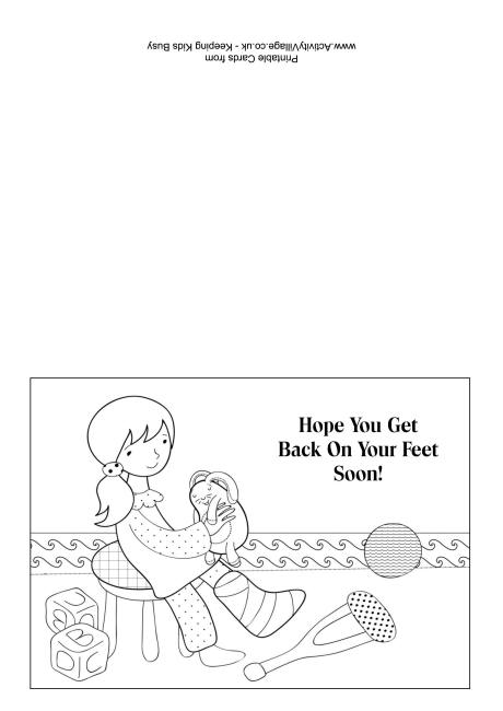 Get well soon colouring card 6