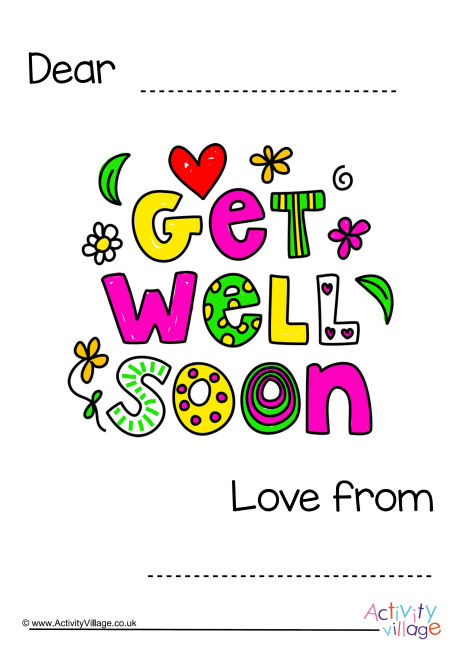 Get well soon writing paper prompted