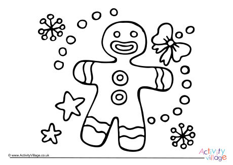 Gingerbread man colouring page 3