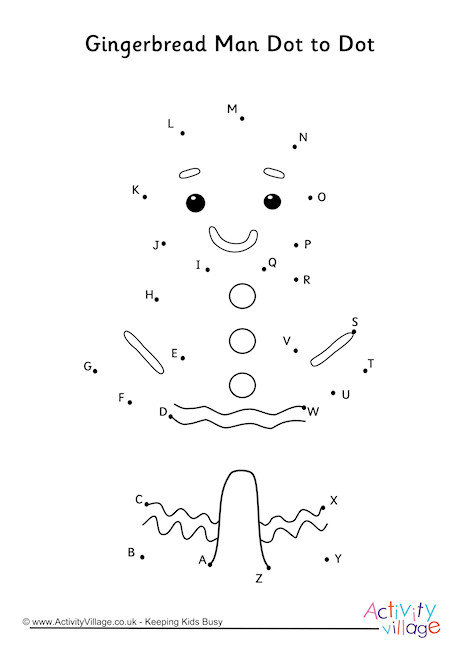 Gingerbread Man Dot To Dot