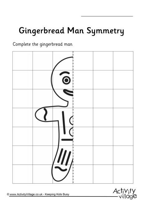 Gingerbread Man Symmetry Worksheet