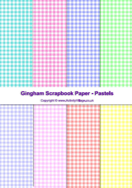 Gingham scrapbook paper - pastel collection Gingham scrapbook paper - pastel collection