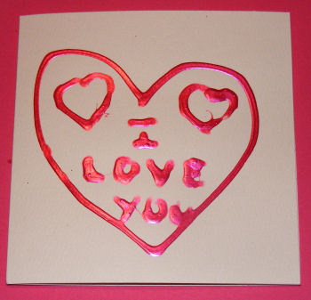 Glitter Glue Valentine Card