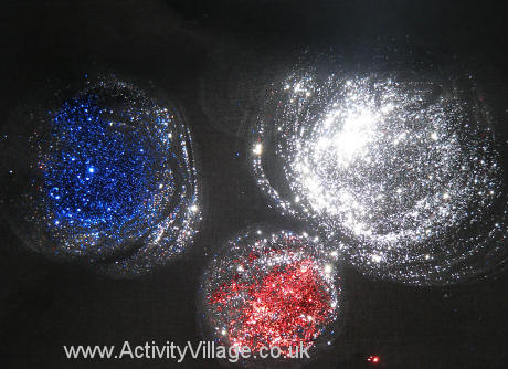 Glittery fireworks