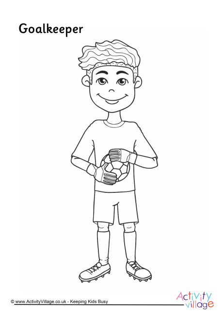 Goalkeeper colouring page