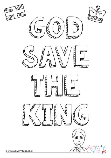 God Save the King colouring page