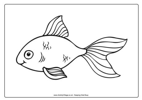 Goldfish colouring page 2