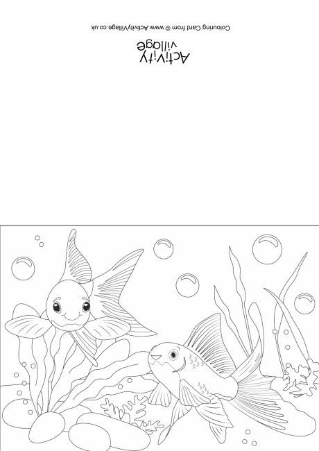 Goldfish Scene Colouring Card