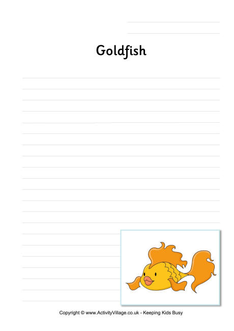 Goldfish writing page