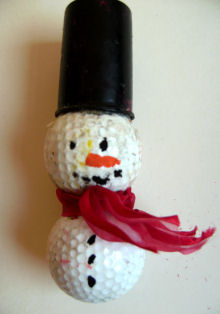 Golf Ball Snowman craft