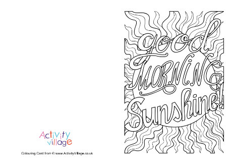 Good morning sunshine colouring card